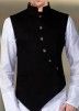 Readymade Rayon Black Asymmetric Nehru Jacket
