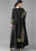 Black Anarkali Suit Set With Net Dupatta