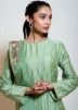 Green Readymade Embroidered Twin Layered Suit