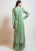 Green Readymade Embroidered Twin Layered Suit