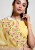 Readymade Yellow Gharara Suit With Embroidered Dupatta