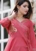 Readymade Pink Sharara Suit In Angrakha Style