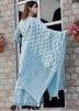 Blue Readymade Palazzo Suit With Printed Dupatta