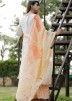 White Printed Sharara With Readymade Cotton Suit
