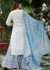 Readymade White Suit With Floral Printed Sharara