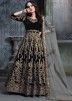 Black Embroidered Anarkali Suit With Dupatta