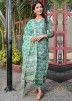 Green Block Print Readymade Salwar Suit