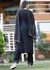 Black Readymade Gota Patti Laced Pant Salwar Suit