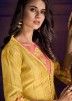 Yellow Jacket Style Suit With Dupatta