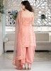 Peach Embroidered Readymade Punjabi Suit With Dupatta