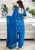 Blue Readymade Chanderi Punjabi Suit