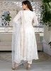 Off White Embroidered Anarkali Suit With Dupatta