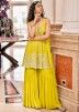Neon Yellow Embroidered Readymade Salwar Suit With Dupatta