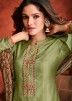 Readymade Straight Cut Palazzo Suit In Green