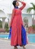 Pink Readymade Bandhani Print Anarkali Suit