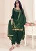 Green Embroidered Punjabi Silk Salwar Suit