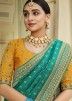 Turquoise Bridal Woven Pallu Saree