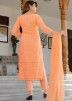 Readymade Chikankari Embroidered Orange Pant Suit