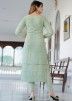 Readymade Embroidered Pant Salwar Suit In Green