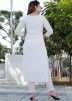 Readymade Chikankari Embroidered White Pant Suit
