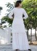 Readymade Chikankari Embroidered White Palazzo Suit