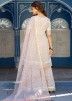 Readymade White Floral Sharara Style Cotton Suit