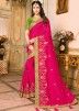 Pink Heavy Border Wedding Silk Saree