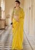 Buy Yellow Embroidered Organza Saree Online