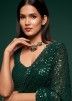 Sequined Blouse With Green Georgette Saree