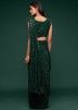Sequined Blouse With Green Georgette Saree