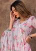 Pink Floral Printed Readymade Pant Suit