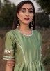 Green Laced Anarkali Style Readymade Suit