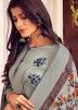 Grey Readymade Pant Suit With Printed Dupatta