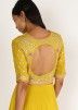 Yellow Readymade Embroidered Anarkali Salwar Suit