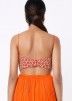 Readymade Orange Embroidered Anarkali Suit In Georgette