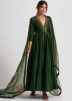 Green Embroidered Readymade Anarkali Suit