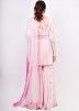 Pink Readymade Embellished Sharara Suit Set