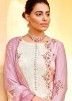 Pink And Cream Embroidered Pant Style Suit