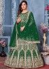 Green Abaya Style Net Suit With Dupatta