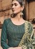 Green Georgette Salwar Suit With Embroidered Dupatta