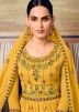 Yellow Georgette Embroidered Gharara Suit