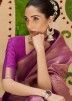 Purple Zari Woven Art Silk Saree With Blouse