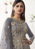 Grey Bridesmaid Anarkali Suit With Dori Embroidery