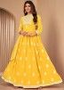 Yellow Georgette Embroidered Anarkali Suit