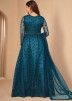 Embroidered Blue Anarkali Suit In Abaya Style
