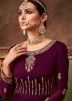 Heavy Border Embroidered Anarkali Suit In Purple