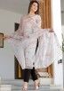Off White Readymade Pant Style Suit In Chiffon