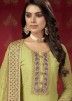 Green Georgette Gharara Suit With Thread Embroidery