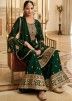 Green Sharara Suit With Heavy Embroidered Yoke