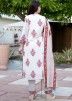 Readymade Off White Floral Straight Cut Suit